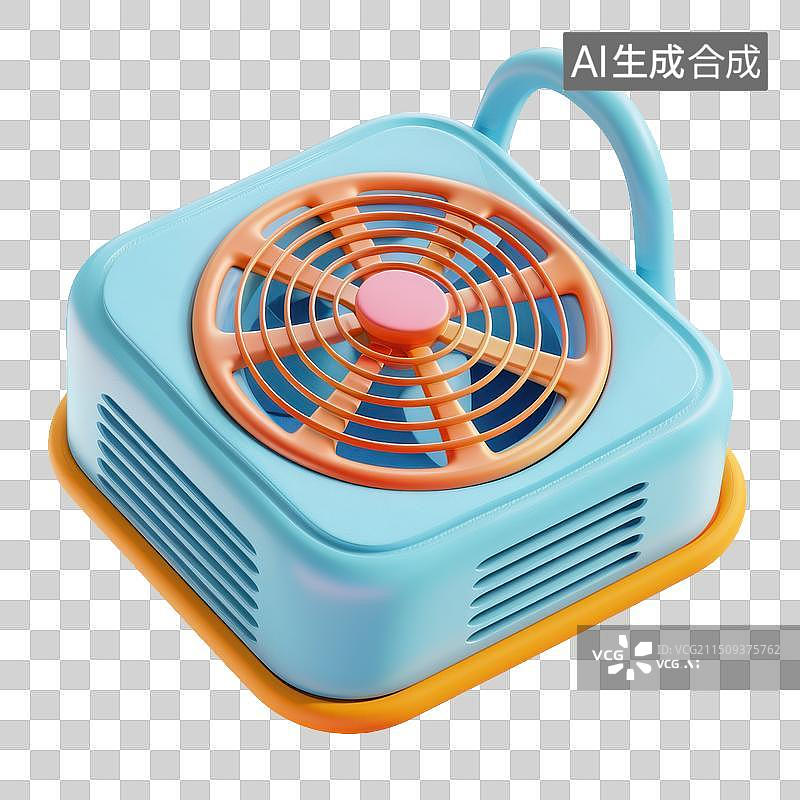 【AI数字艺术】3D渲染可爱的风扇图片素材