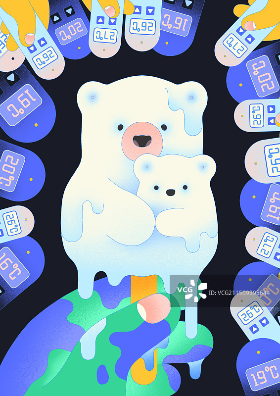 手绘环保主题插画图片素材