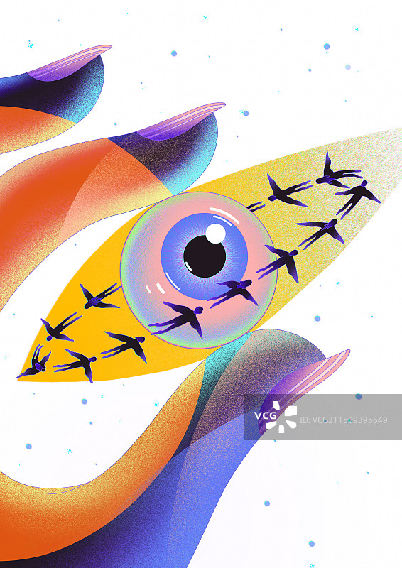 白色背景下的眼睛插画图片素材