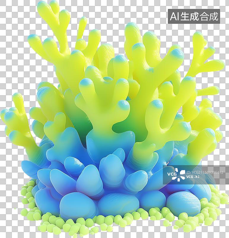 【AI数字艺术】漂亮的珊瑚石头海洋生物全国珊瑚日3D插画图片素材