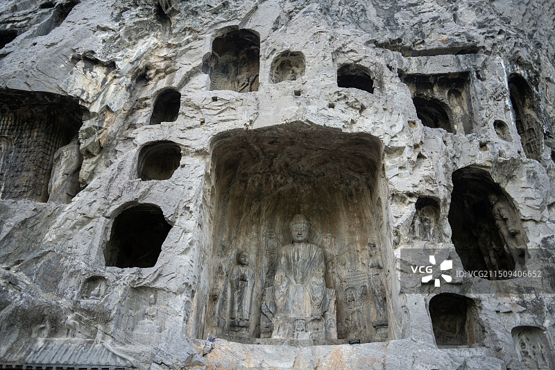 中国河南洛阳世界文化遗产龙门石窟图片素材