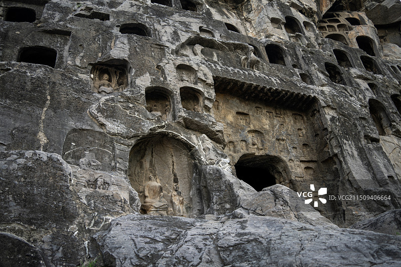 中国河南洛阳世界文化遗产龙门石窟图片素材
