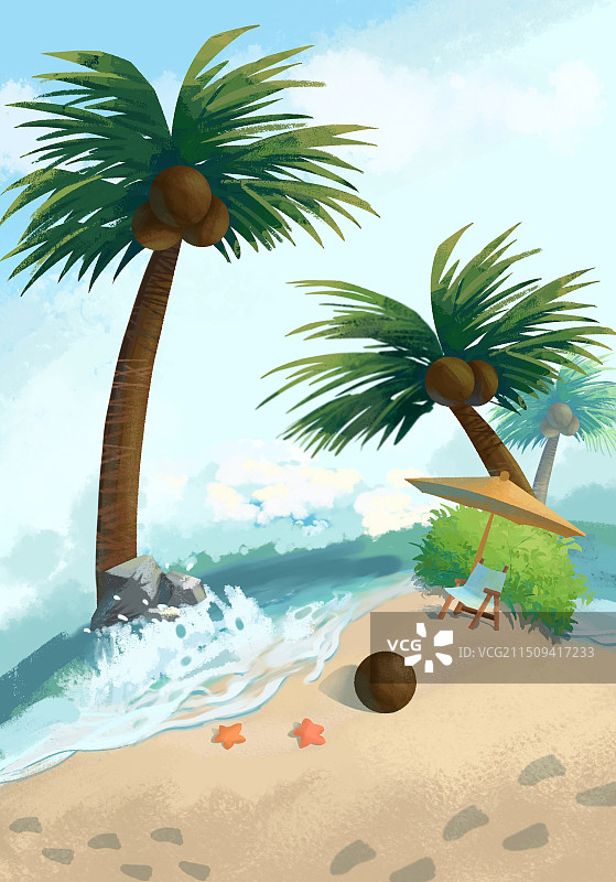 夏日的海滩图片素材