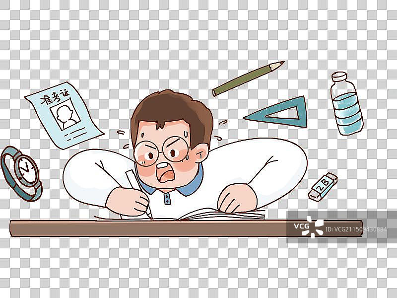 努力学习马上考试学子图片素材