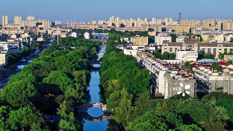 航拍扬州邗沟图片素材
