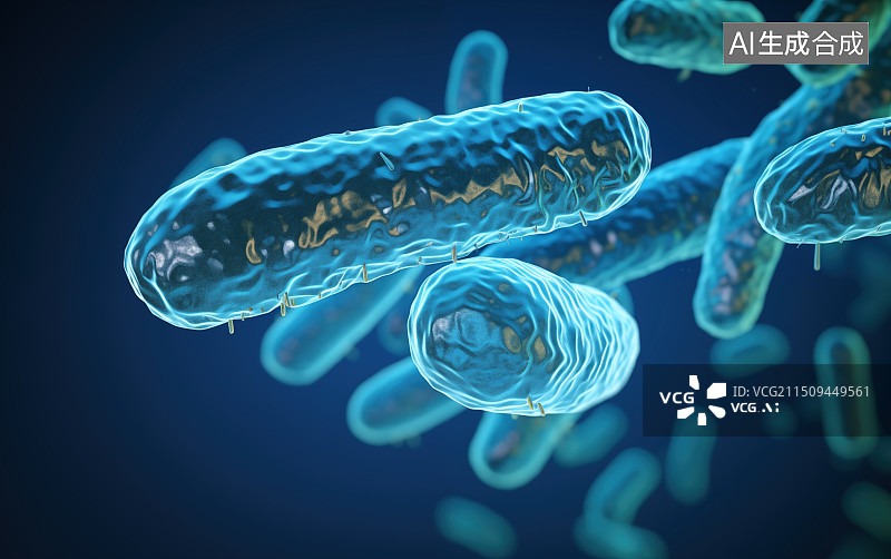 【AI数字艺术】抽象三维大肠杆菌细菌病毒概念图片素材
