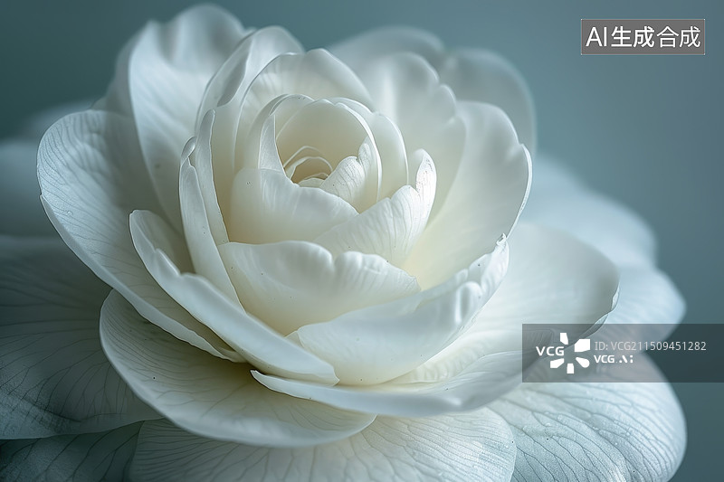 【AI数字艺术】白色山茶花微距摄影图片素材
