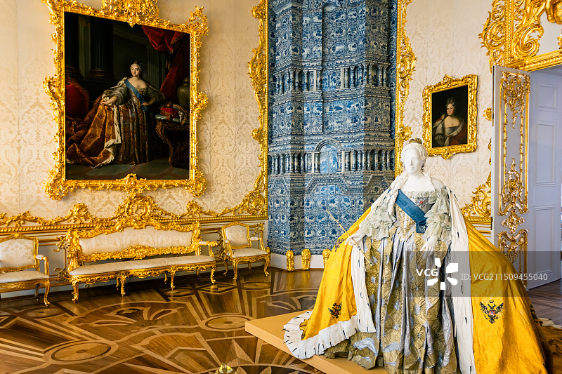 圣彼得堡冬宫豪华客厅，俄罗斯，艾尔米塔什博物馆图片素材