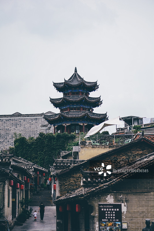 安康汉江石泉古城景区图片素材