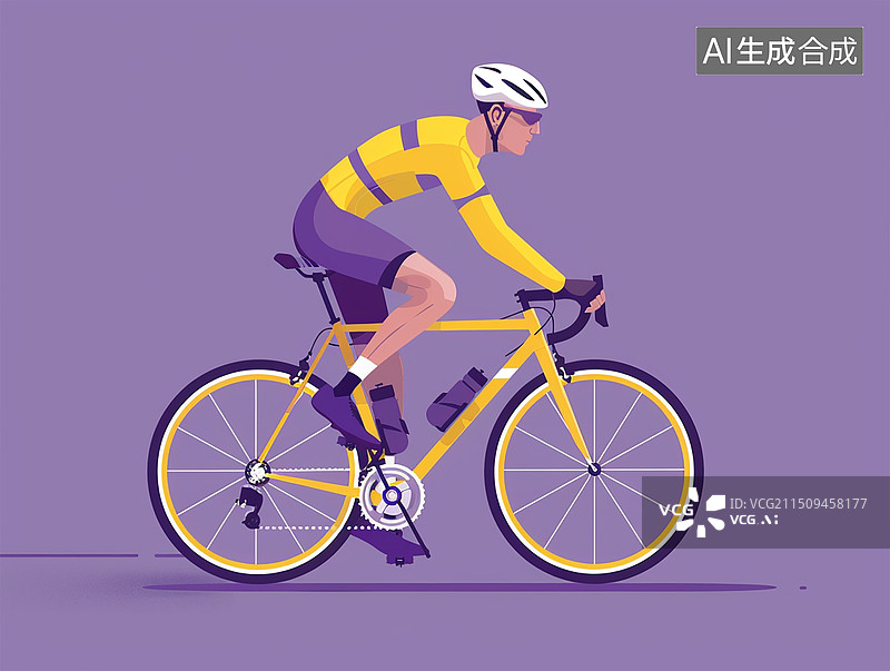 【AI数字艺术】自行车比赛项目插画图片素材