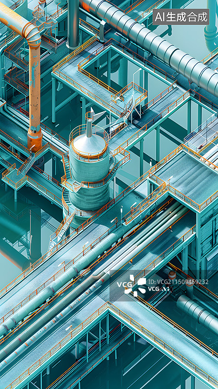 【AI数字艺术】企业工厂3D模型图片素材
