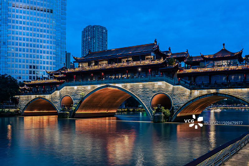 成都市九眼桥（安顺廊桥）图片素材