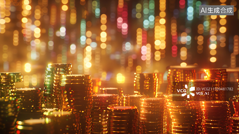 【AI数字艺术】赛博朋克 筹码 牌局图片素材