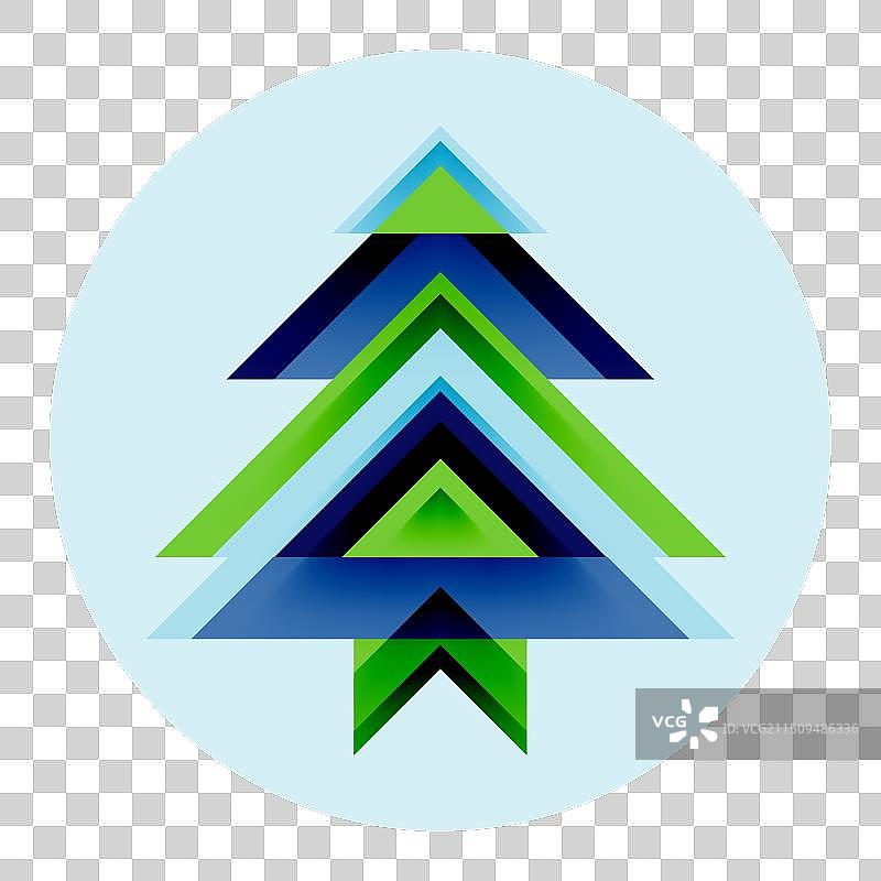 圣诞树抽象几何三角形设计图片素材