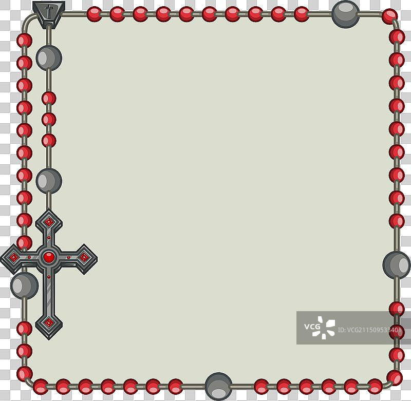 带有天主教玫瑰念珠的相框图片素材