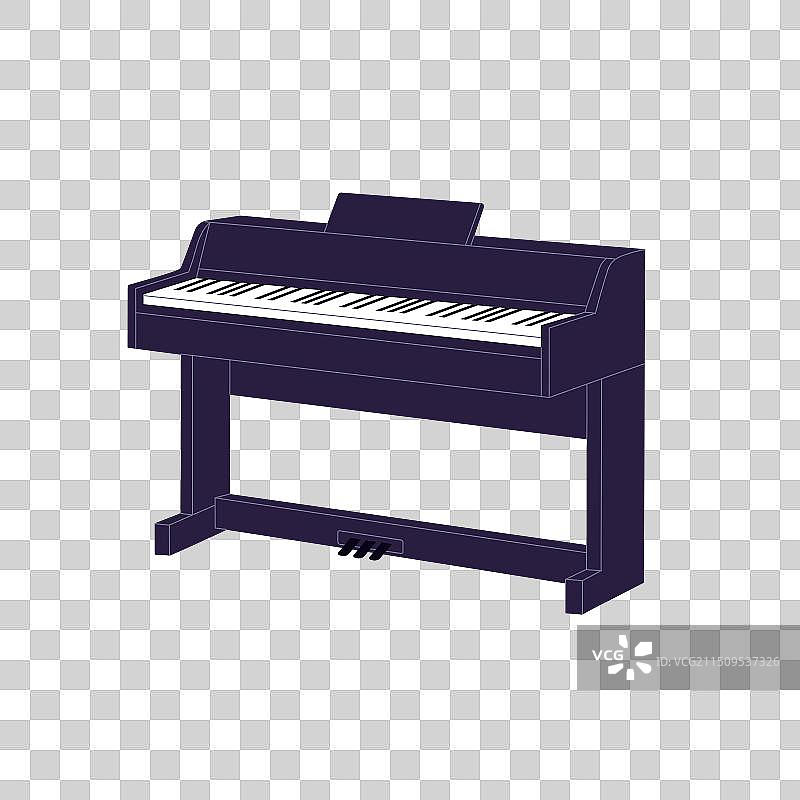 黑色电子钢琴合成器图片素材