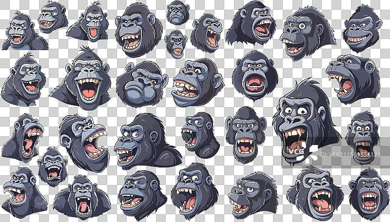 大猩猩卡通头像合集图片素材