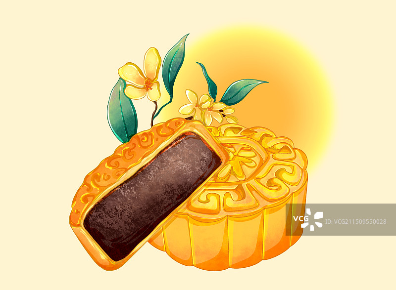 中秋节桂花月饼图片素材