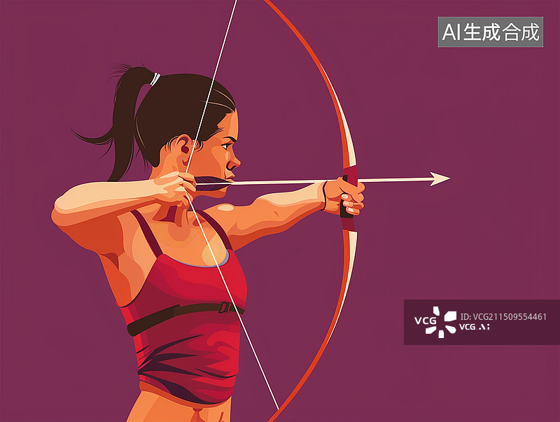 【AI数字艺术】射箭插画图片素材