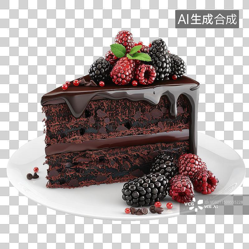 【AI数字艺术】3D渲染巧克力蛋糕图片素材
