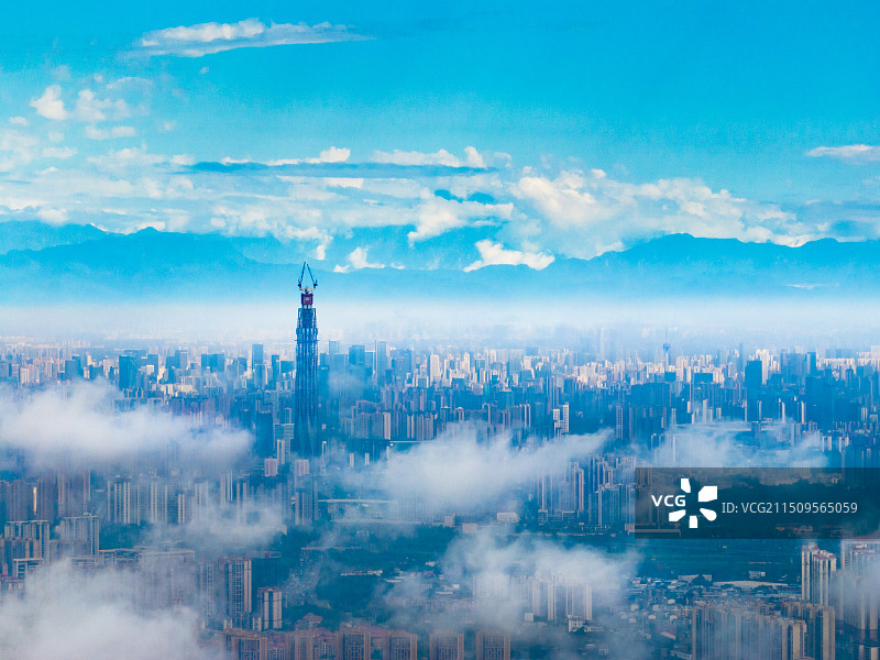 成都城市风光航拍图片素材