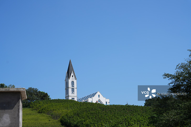 藏马山与月空婚礼堂图片素材