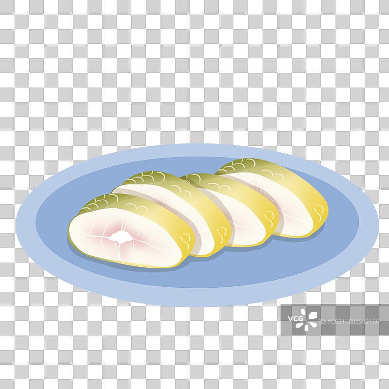 一盘切好的鱼块图片素材