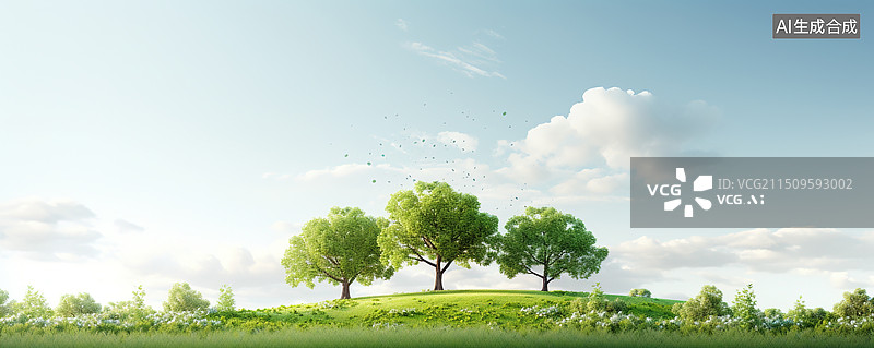 【AI数字艺术】AI生成的插图树林图片素材