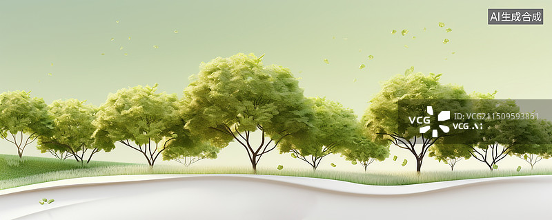 【AI数字艺术】AI生成的插图沙漠绿洲图片素材