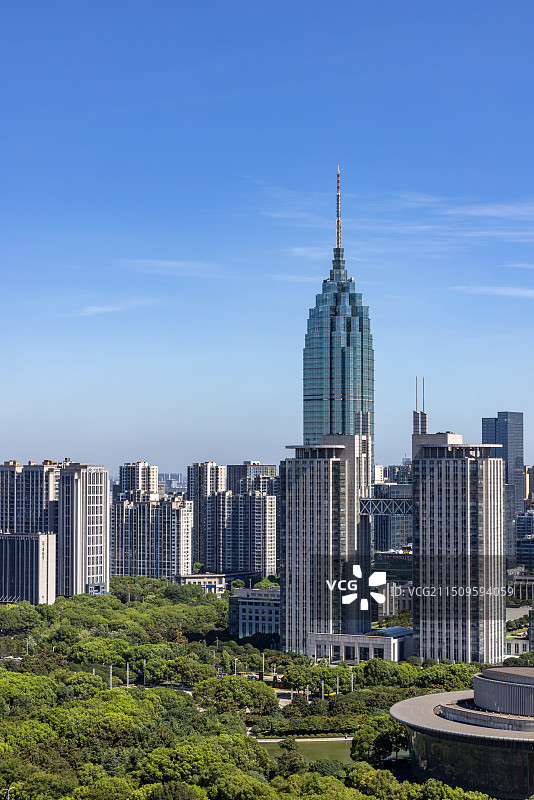 江苏省常州市城市地标性建筑传媒中心大厦风光图片素材