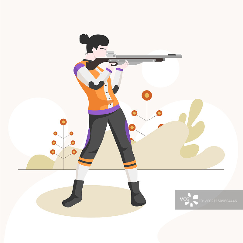 射击运动比赛矢量插画图片素材