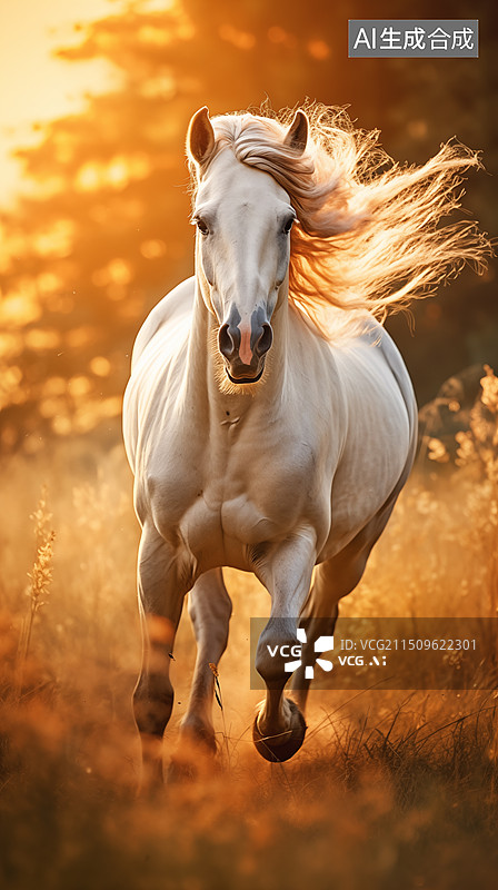 【AI数字艺术】AI生成的插图白马图片素材