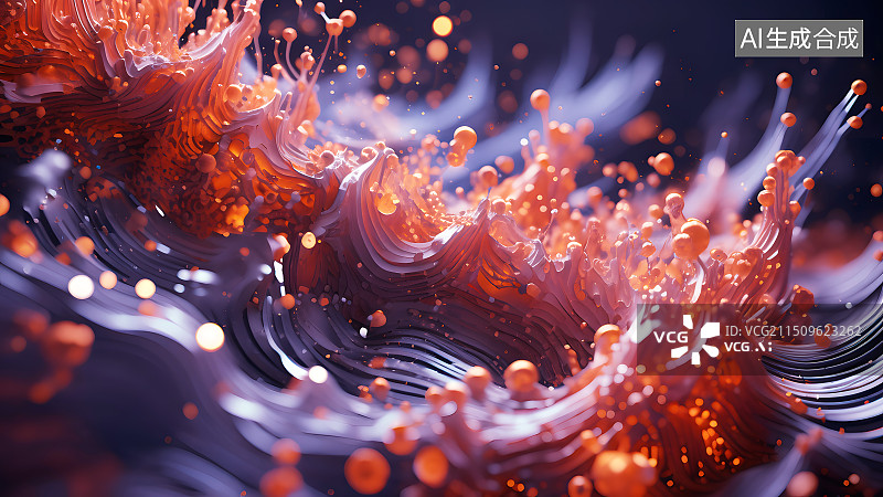 【AI数字艺术】科技风格不规则晶石，科技效果粒子效果图片素材