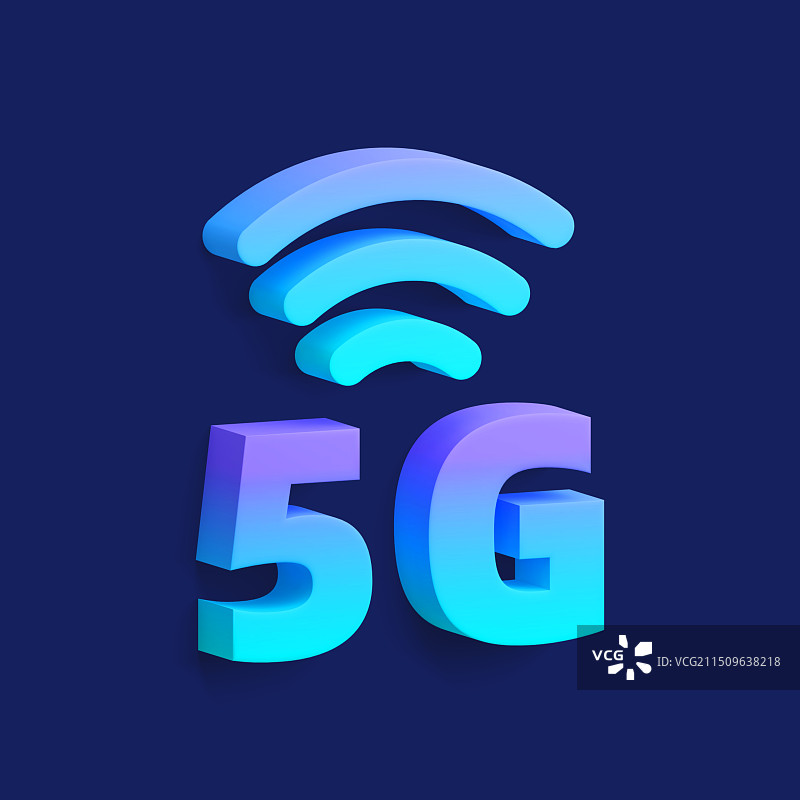 3D渲染的5G网络信号移动数据手机信号通讯图标元素插画图片素材