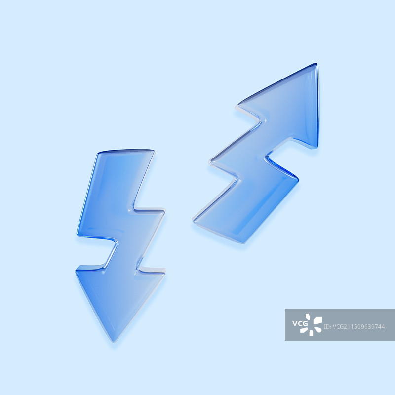 3D渲染的上升下降箭头金融促销元素插画图片素材