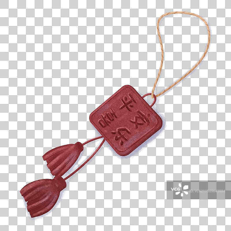 轻质感复古平安符挂件插画图片素材