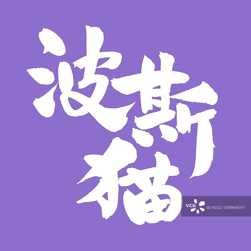 手书手写汉字书法字体 波斯猫图片素材