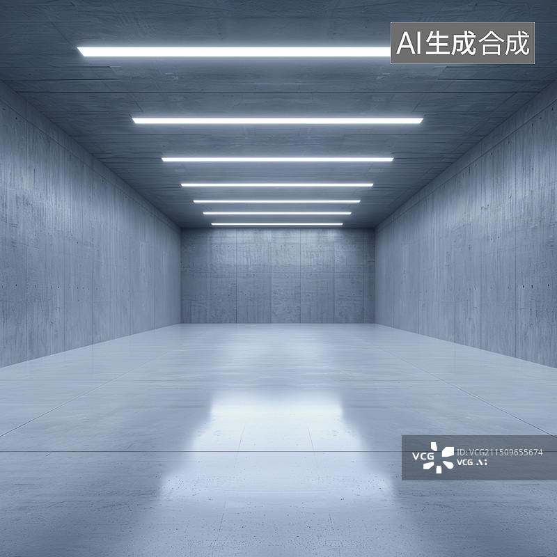 【AI数字艺术】现代混凝土建筑空间地下停车场车库背景图片素材