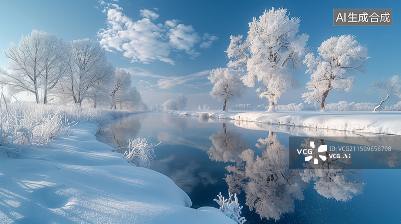 【AI数字艺术】东北雾淞的数字AI画图片素材