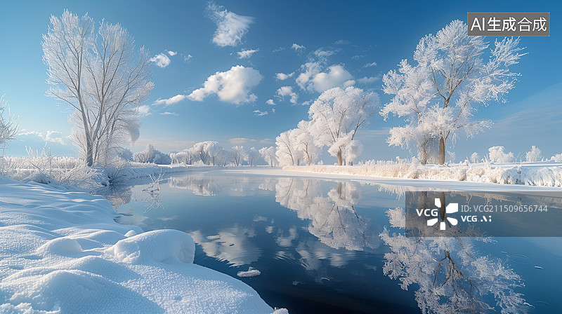 【AI数字艺术】东北雾淞的数字AI画图片素材