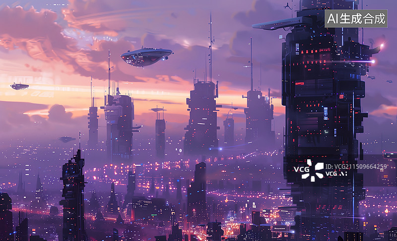 【AI数字艺术】未来城市图片素材