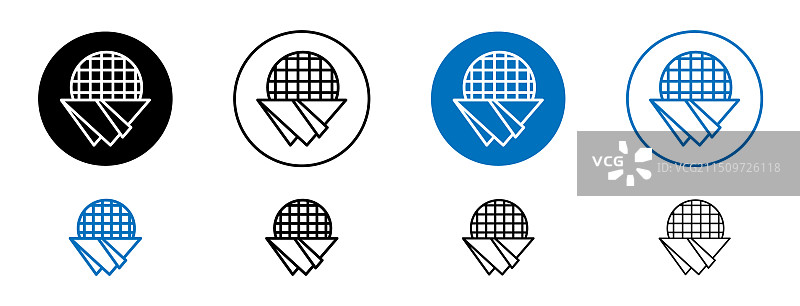 Stroopwafel华夫饼线性图标集图片素材