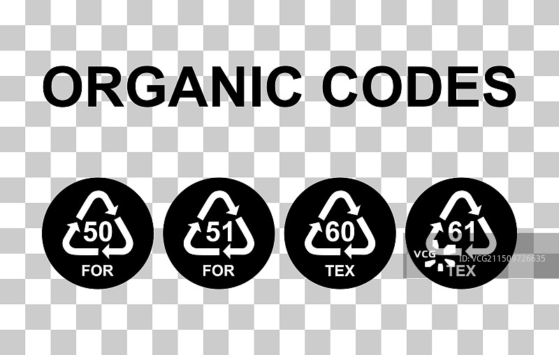 有机生态回收标志套装图片素材