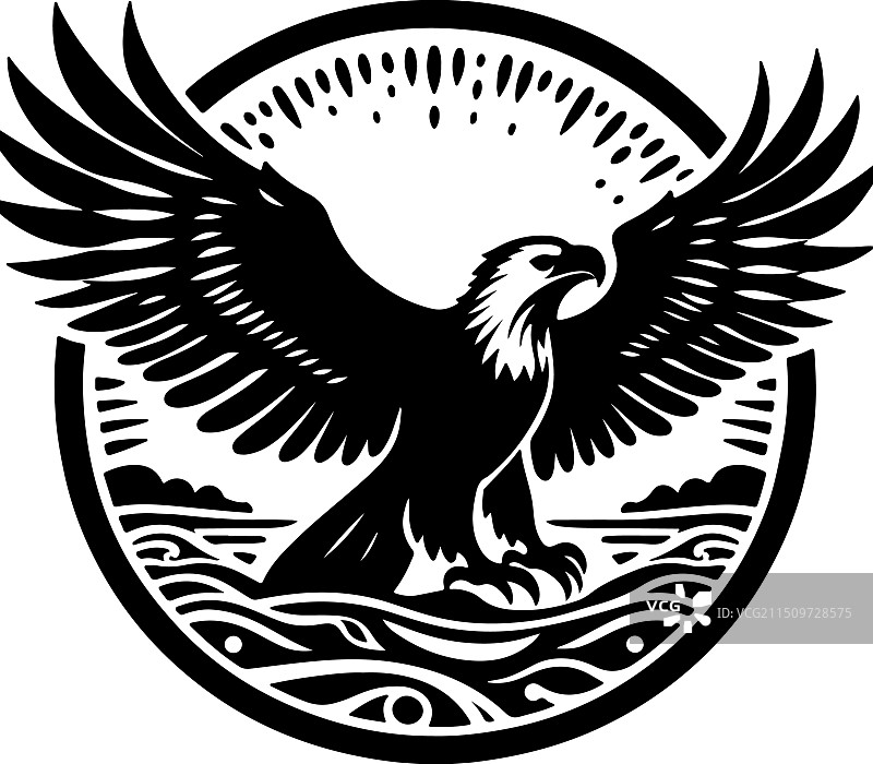 非洲鱼鹰黑白设计图片素材