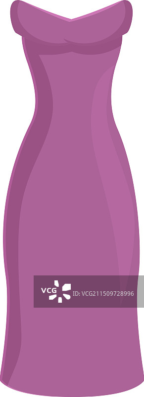 白色背景上优雅的紫色长裙图片素材