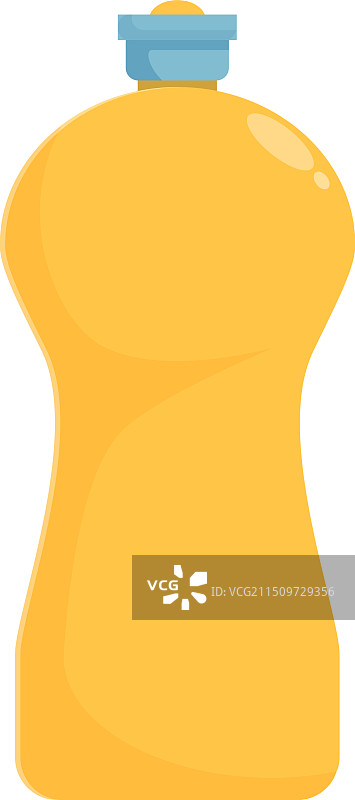 黄色塑料洗衣液瓶（蓝色瓶盖）图片素材