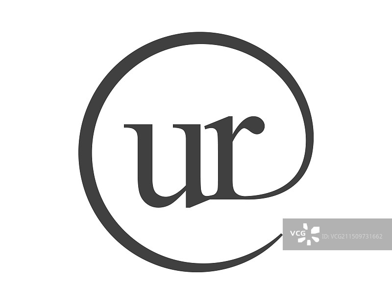 圆形双字母UR邮箱标志图片素材
