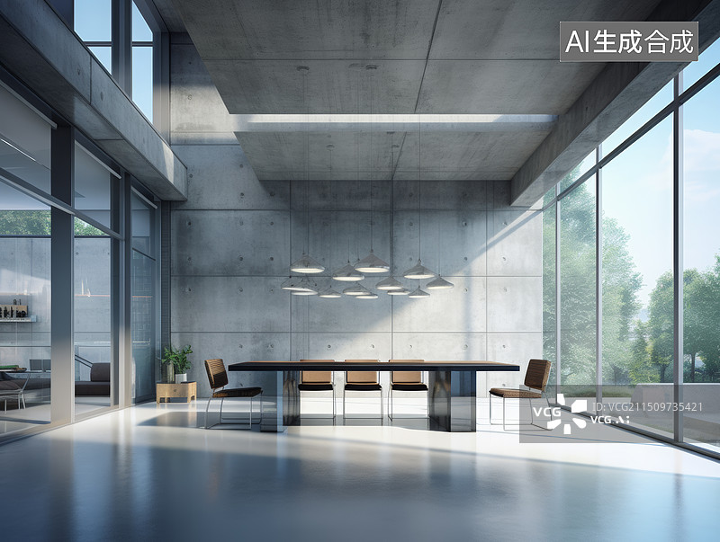 【AI数字艺术】现代城市建筑内部空间图片素材