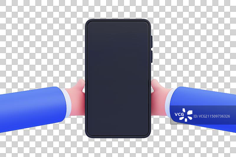 3D可爱风手拿手机元素图片素材