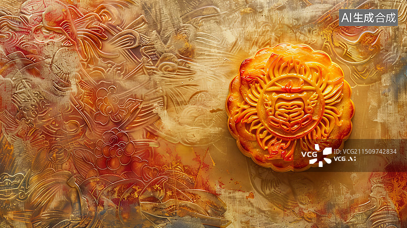 【AI数字艺术】中国传统节日中秋节中国小吃月饼图片素材